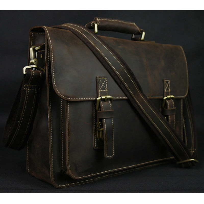 Structured Handbag Work - 男性用クレイジーホースヴィンテージレザーバッグ,15インチノートパソコン用メッセンジャーバッグ,ショルダーバッグ,男性用トートバッグ,m088