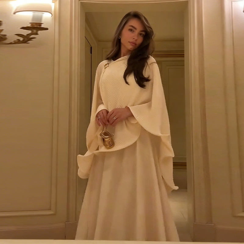 ロマンチックな優雅なショールドレスセットエレガントレトロ優し - Women Formal Wear For Party のレビューと価格