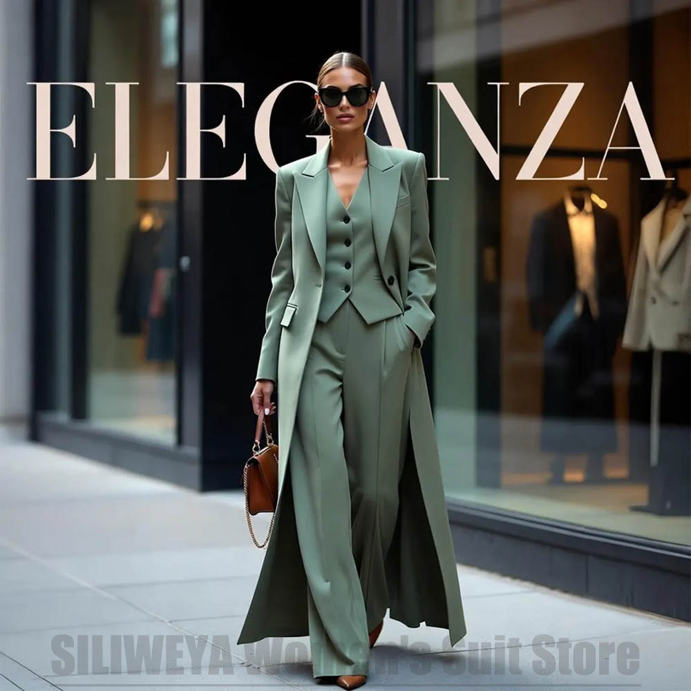 シックなレディーススーツ3点セット、ピークドラペル、ワンボタ - Women Formal Wear For Party のレビューと価格