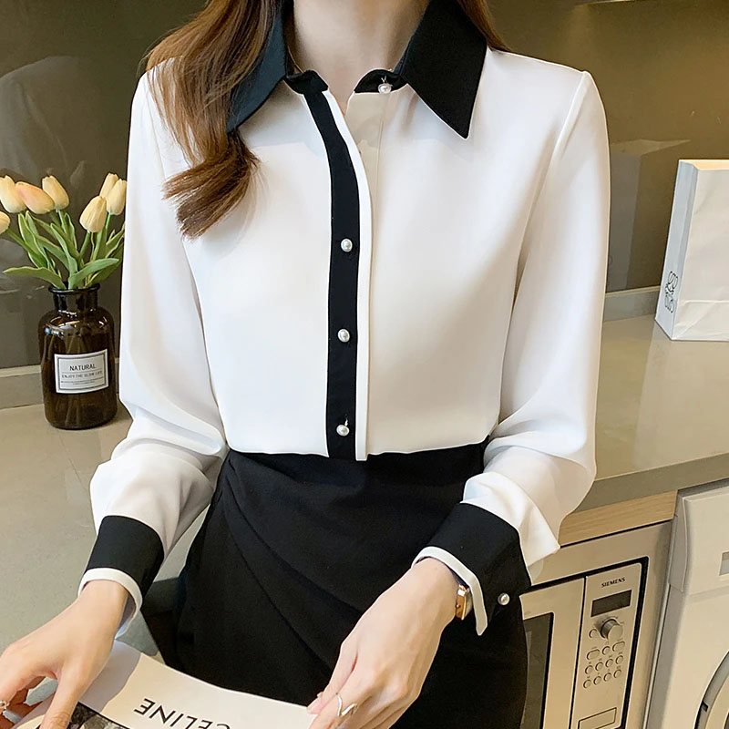 女性用ホワイトシフォンシャツ韓国シックなシングルブレストコン - Women'S Formal Wear Suits のレビューと価格