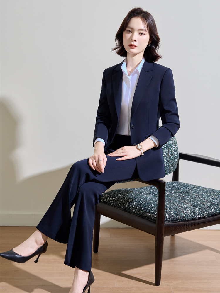 ネイビーブルーの女性用プロフェッショナルスーツ、春と秋の面接 - Women Formal Wear For Interview のレビューと価格