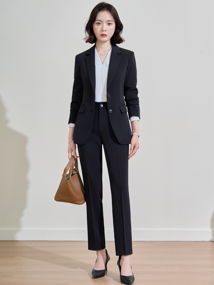 ネイビーブルーの女性用プロフェッショナルスーツ、春と秋の面接 - Women Formal Wear For Interview のレビューと価格