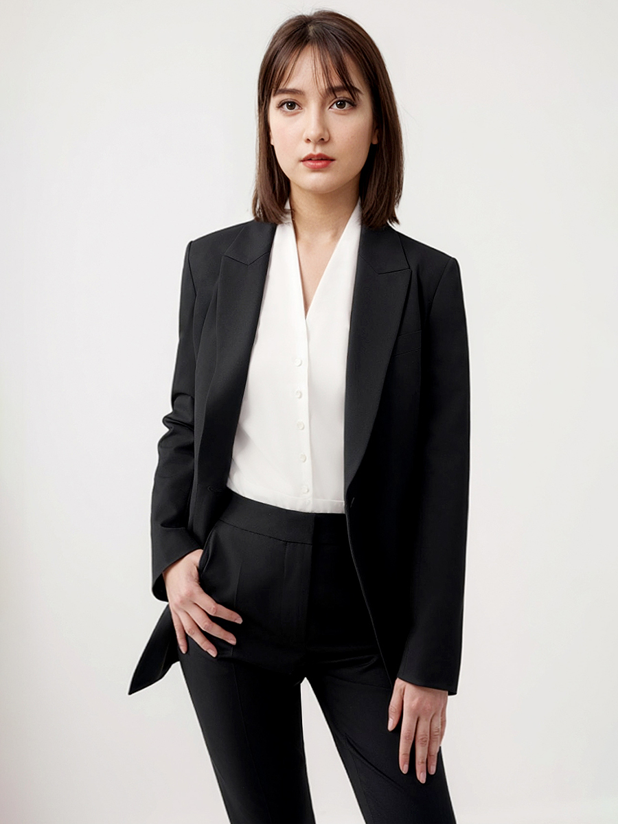 黒のシングルボタンブレザーとパンツセット,フォーマルウェア, - Women Formal Wear For Party のレビューと価格
