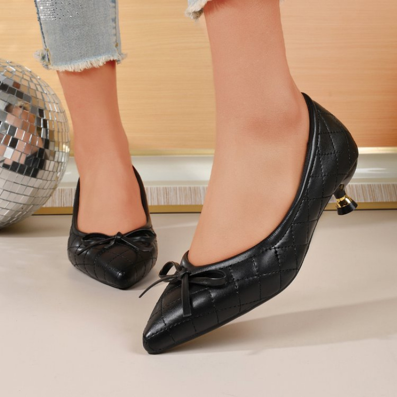 ヴィンテージ レディース ポインテッドトゥ ボウ キトゥンヒ - Women'S Work Fashion のレビューと価格