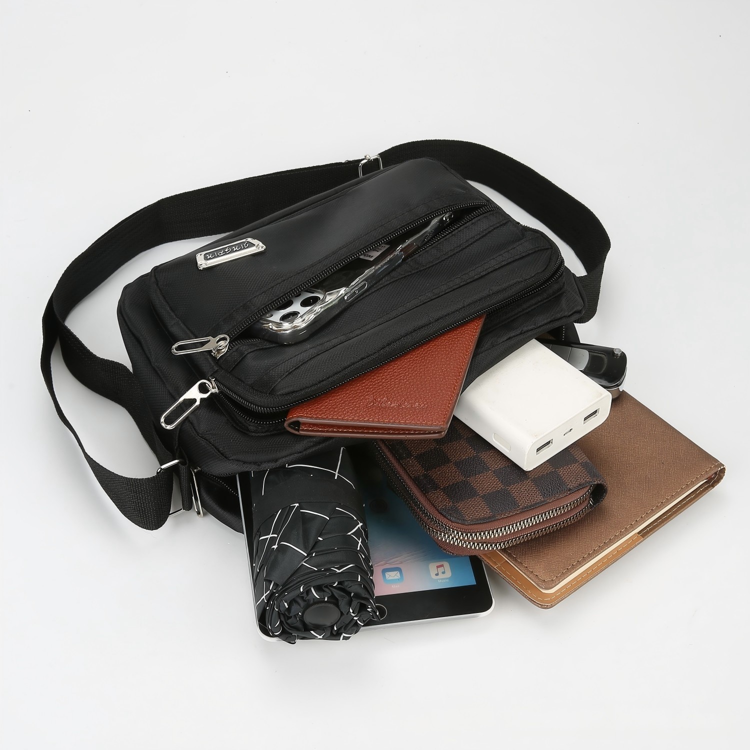 防水メンズショルダーバッグ 多機能 ビジネス 旅行 レジャー - Structured Handbag Work のレビューと価格