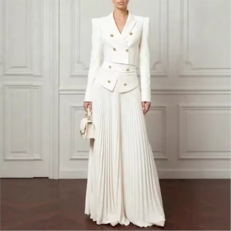 エレガントな気質の2ピースセット、ラペルボタンブレザーコート - Women'S Formal Wear Suits のレビューと価格