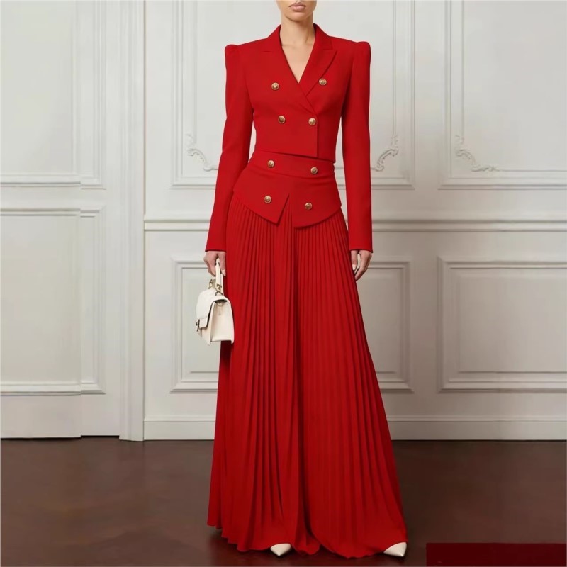 エレガントな気質の2ピースセット、ラペルボタンブレザーコート - Women'S Formal Wear Suits のレビューと価格
