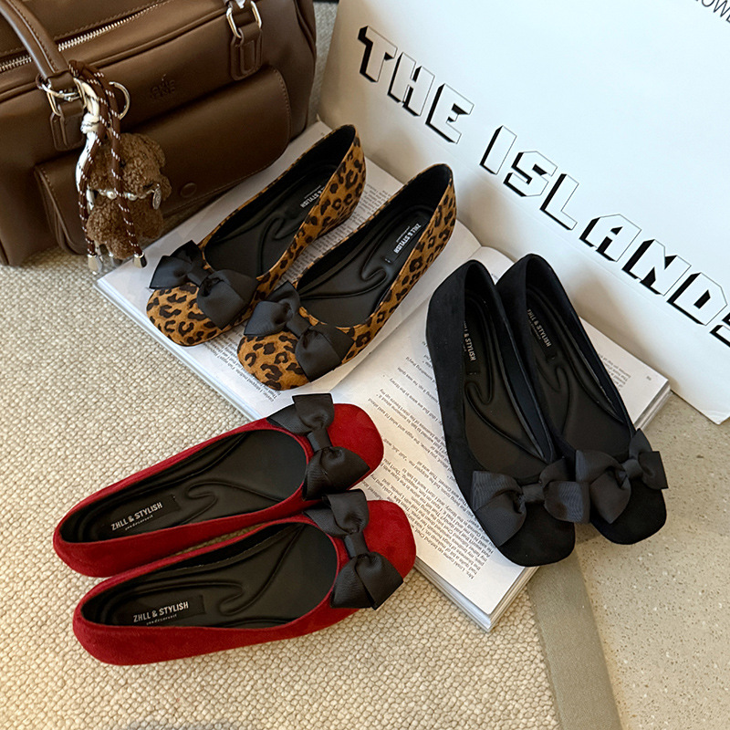 女性用マルチカラースエードバレエフラットシューズ、ボウディテ - Formal Women Daily Wear Shoes のレビューと価格