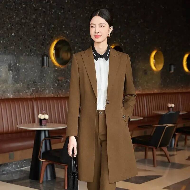高品質生地 秋冬 フォーマル エレガントスタイル ミドル丈  - Women Formal Wear For Interview のレビューと価格