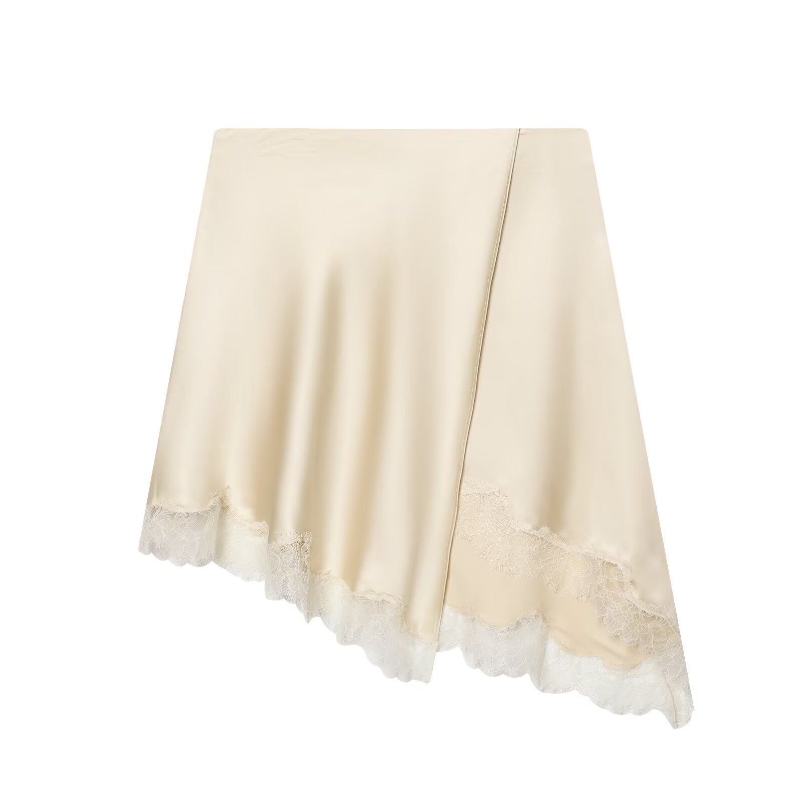レディース エレガント サテン レースヘムスカート ベージュ - Women Formal Wear With Skirt のレビューと価格