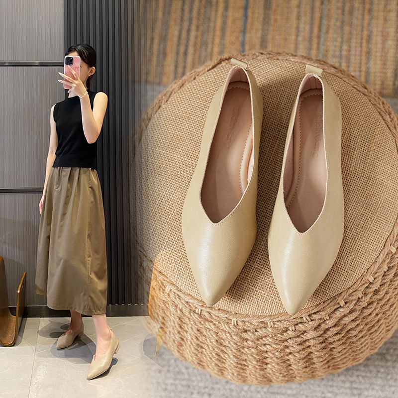 春と秋のファッション新しいスクエアヘッドソフトレザーワークシ - Women'S Work Fashion のレビューと価格
