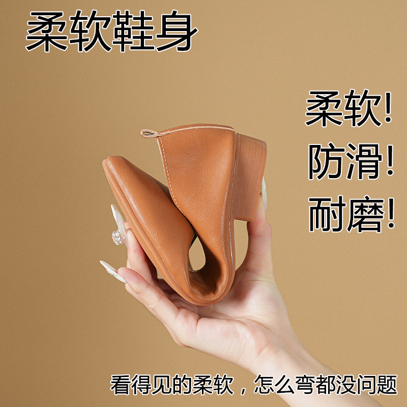 春と秋のファッション新しいスクエアヘッドソフトレザーワークシ - Women'S Work Fashion のレビューと価格
